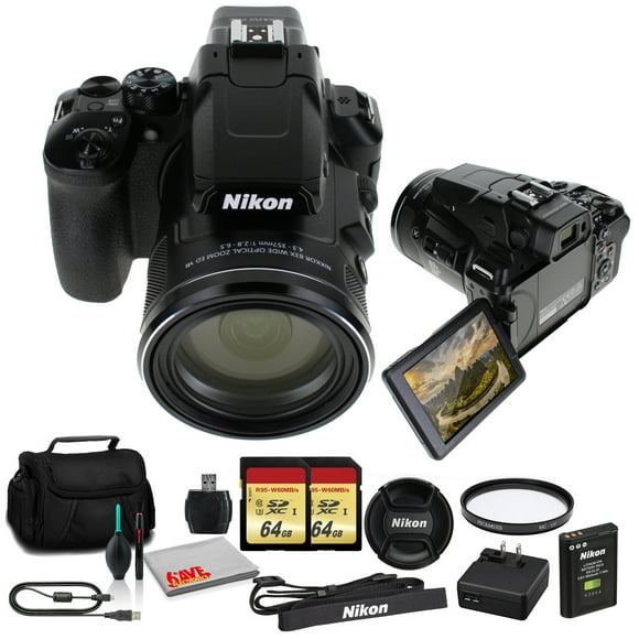cámara nikon coolpix p950 26532  kit con 2 memorias de 64 gb modelo internacional nikon 265322