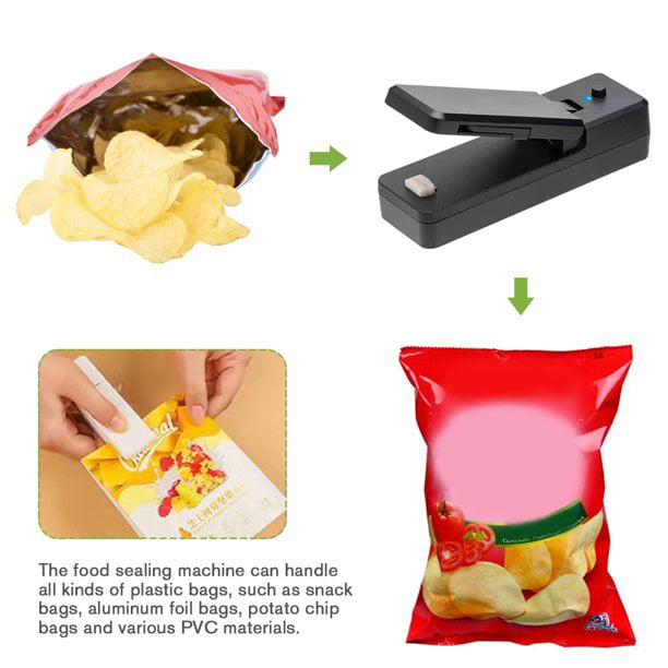 Gymqian Mini sellador de bolsas, sellador de vacío térmico de mano, para  ahorro hermético de almacenamiento de alimentos, vuelve a sellar bolsas de