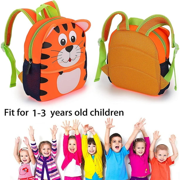 Hipiwe Mochila para niños pequeños y niñas, para el jardín de infantes,  para niños pequeños, lindas mochilas de neopreno para niños, Tigre,0-3 años  de