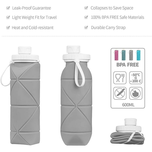 Botella de Agua de Plástico SIN BPA, Antigoteo, Reutilizable