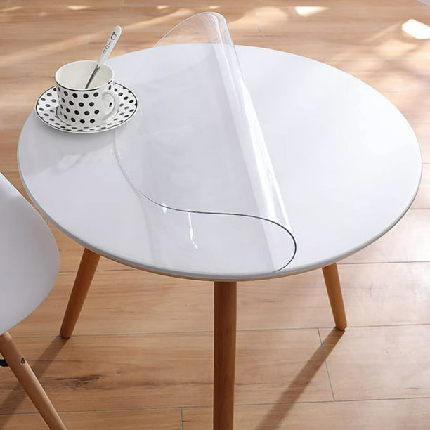  LovePads Protector de mesa redonda transparente de