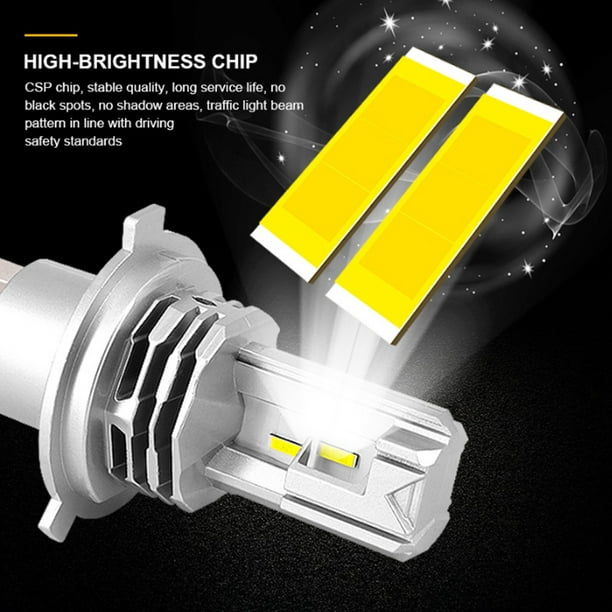2 bombillas LED H4 para faros delanteros de cochelámparas impermeables CSP  automáticas de alto brill Ehuebsd Accesorios para autos y motos