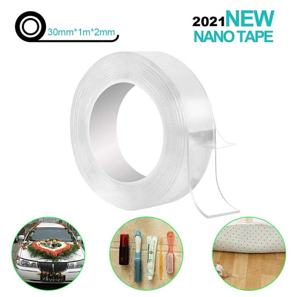 Rollo de cinta nano Cinta adhesiva de doble cara 30 mm * 1 m * 2 mm Gel de  agarre de barra de cinta nano lavable sin rastro