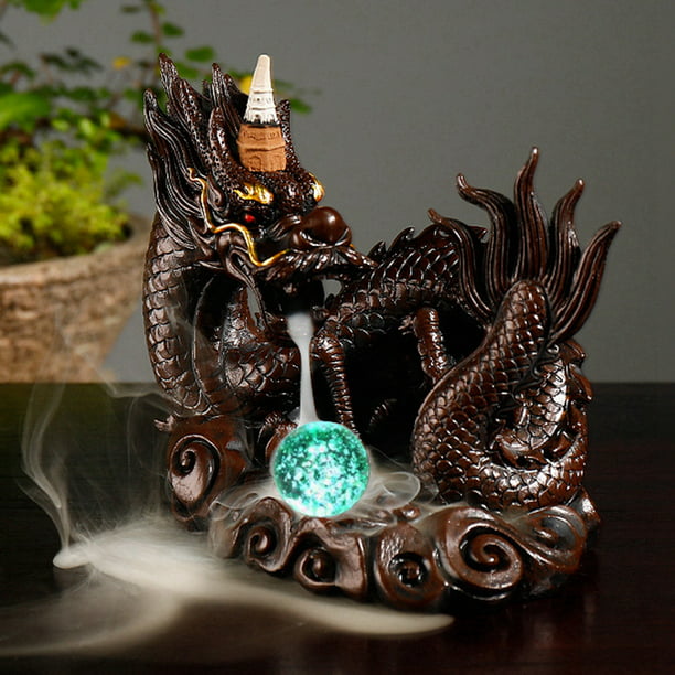 Quemador de Incienso Cascada Reflujo Distintivo Forma de dragón Flujo de  Incienso Quemador de Incienso Soporte Ornamento Decorativo para el hogar
