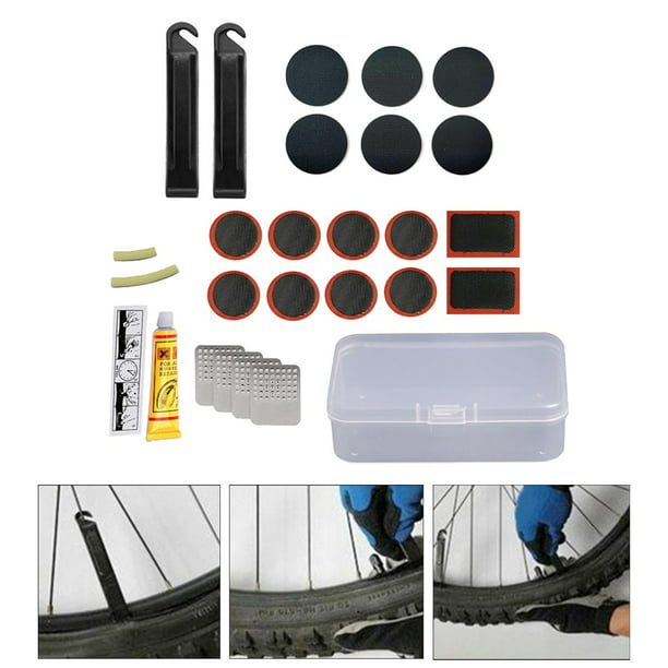 Kit para Reparación de Neumáticos de Bicicleta, Parches Autoadhesivos,  Ligero y Portátil, Universal y Ultrafino, Adecuado para Tubo Interior de  Sillas de Ruedas, Marca ANGGREK