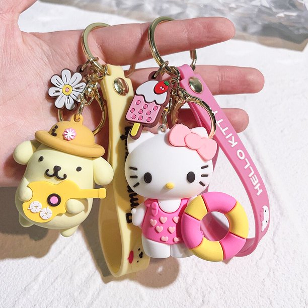 LLavero de silicona de Anime Sanrio Dressup HelloKitty, accesorios  colgantes, figura de dibujos animados, adornos, juguetes, regalo de novia  Fivean unisex