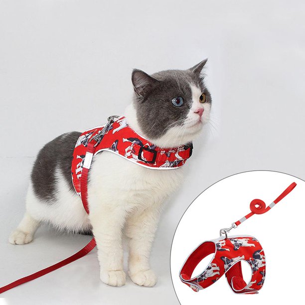 Arnés para gatos rojo ajustable, - Chaleco para gatos, Arnés para gatos con  Le