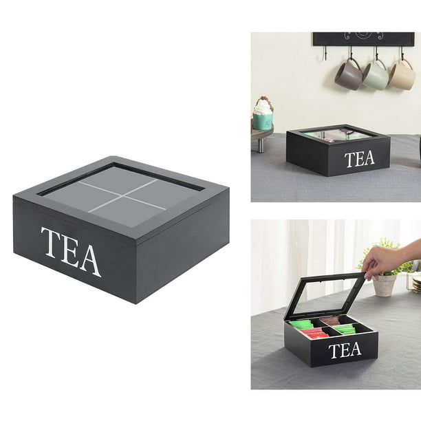  Baflan Organizador de bolsas de té, soporte de almacenamiento  de metal para té, tazas, cápsulas, paquetes, accesorios para condimentos,  color blanco : Hogar y Cocina