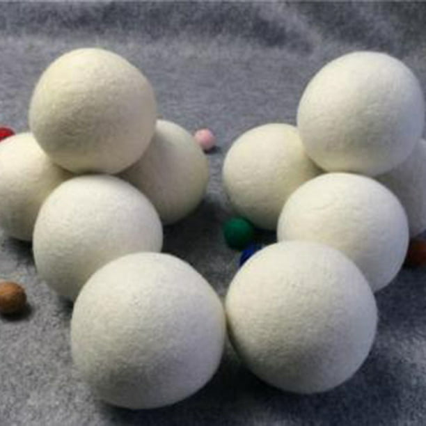 Bolas de lana para secadora, Kit de secado de 5cm, suavizante reutilizable  de tela virgen, bolas de lavado prácticas para el hogar, 1/3/6 Uds.