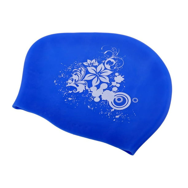 Gorra de natación de silicona para cabello largo, gorra de natación para  mujer de cabello largo, gorra flexible para nadadores adultos, gorra de