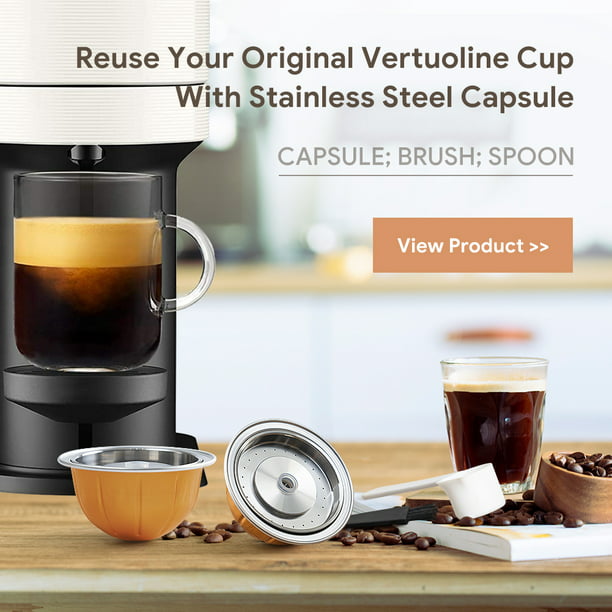 Cápsula de café rellenable para Nespresso Vertuo POP, filtro de cápsula de  acero inoxidable reutilizable con cápsula Original