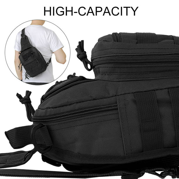 Bolsa de pecho resistente al agua al aire libre para hombres, paquete  táctico EDC con soporte para teléfono integrado, bolsa de pecho ligera para