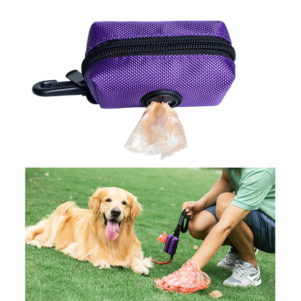 Dispensador portátil de bolsas de basura para caca de perro, soporte para  bolsas de caca con mosquetón para correa, estuche para perros de basura  para Púrpura Sunnimix Titular de residuos de caca