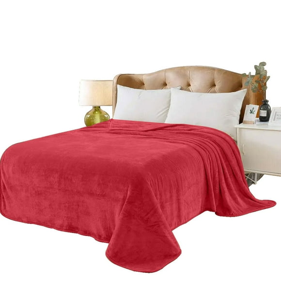cobertor ligero matrimonial súper suave medidas 210 cm x 170 cm colores extra firmes lavable en casa ideal para cualquier temporada del año full size blanket rojo