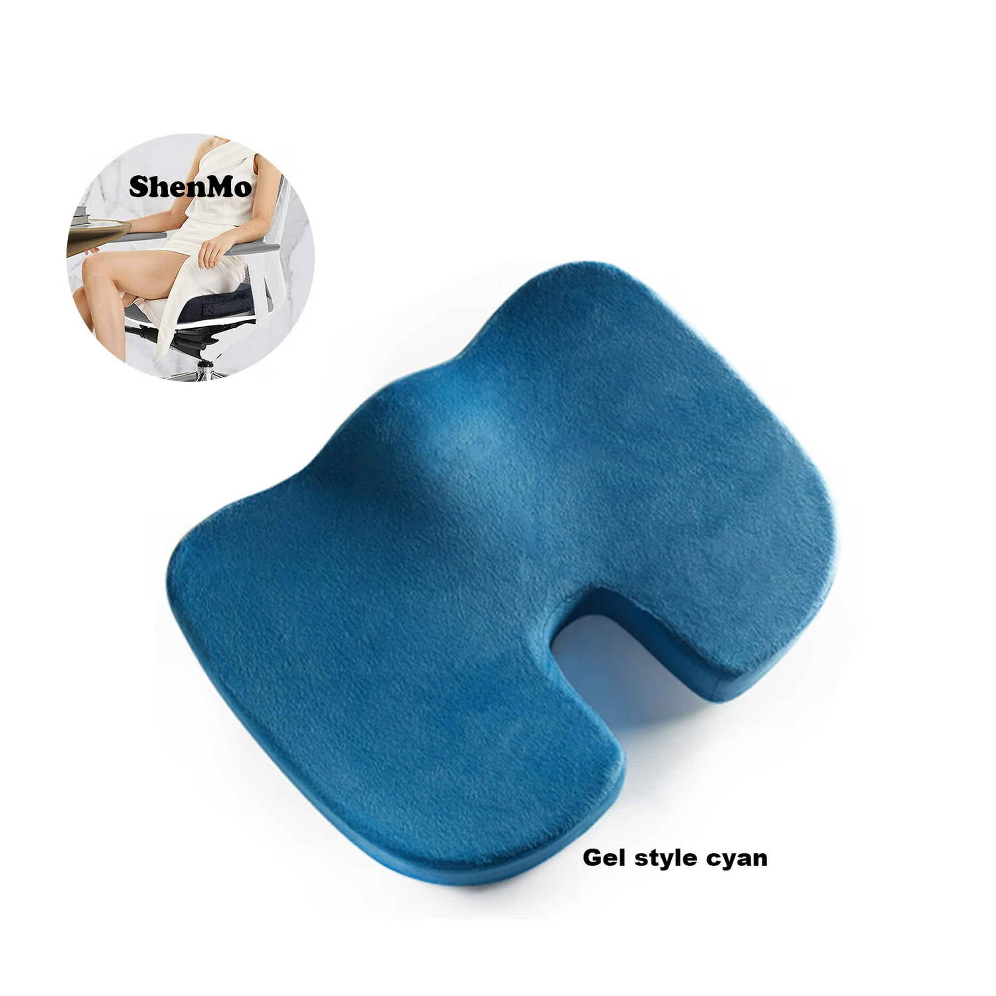 Cojín de gel para asiento – Cojín ortopédico antideslizante de gel y coxis  para el dolor de coxis, silla de oficina, silla de ruedas, alivio del dolor