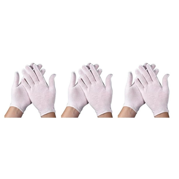 Guardurnaity 12 pares de guantes de algodón blanco para hombre, manopla de  trabajo Unisex, guante para el cuidado de la piel, Protector de manos,  Type1 NO1