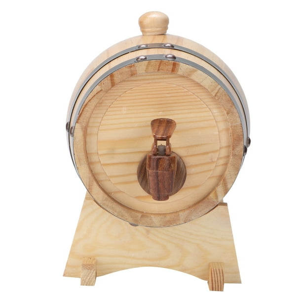 Mini barril de vino de madera de pino para el hogar de 1.5L | Equipo de  elaboración de cerveza de madera de barril para almacenamiento de