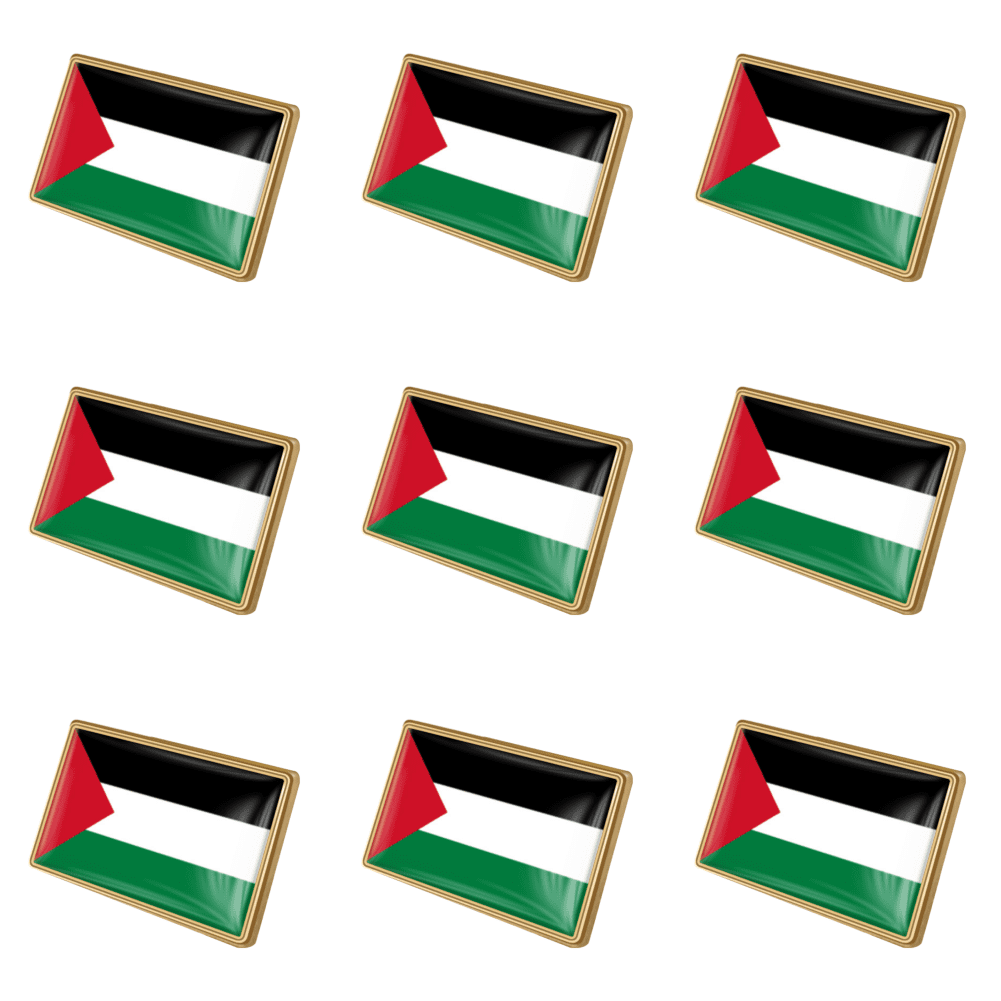 Spilla Distintivo Palestina Con Strass E Fiore – Placcata Oro Multitonale - Foto 2