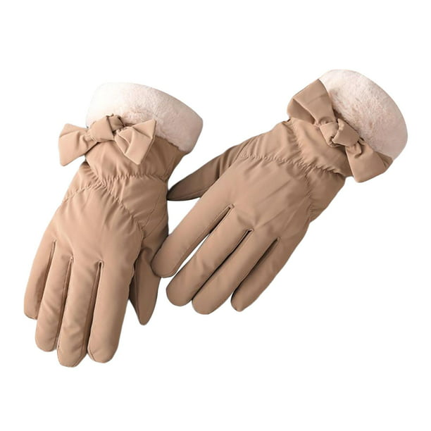 Moda mujer guantes de invierno pantalla táctil impermeable grueso forrado  completo calentador de manos guantes de de para deportes Negro Soledad  Guantes de invierno para mujer