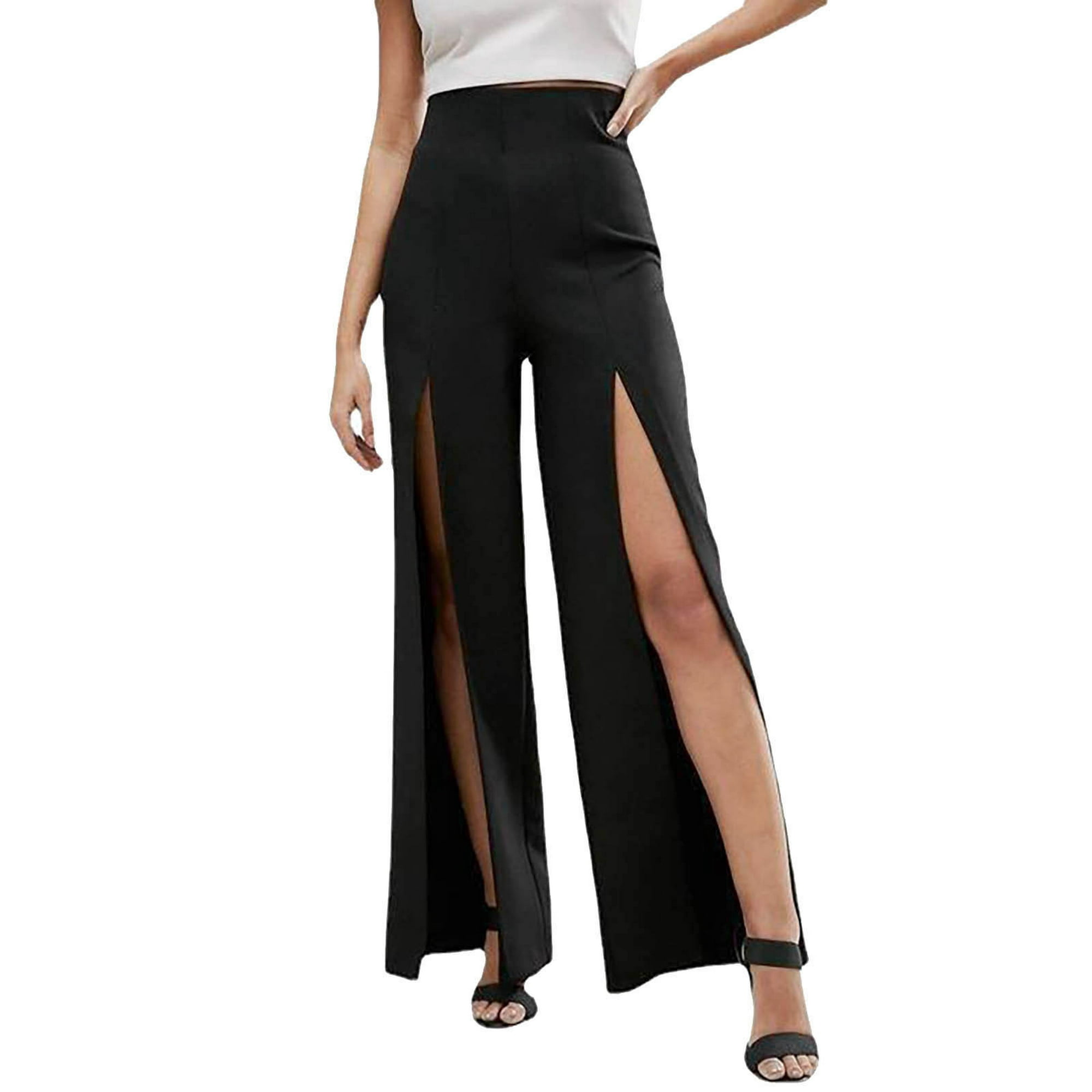 Gibobby pantalones senderismo mujer Pantalones elásticos largos con  bolsillos sueltos de color liso para mujer (Negro, L)