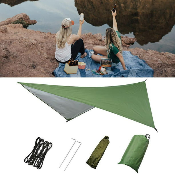 Lona impermeable de 360x280CM, toldo portátil para acampar al aire libre,  viajar, mochilero Sharpla Lona impermeable para tienda