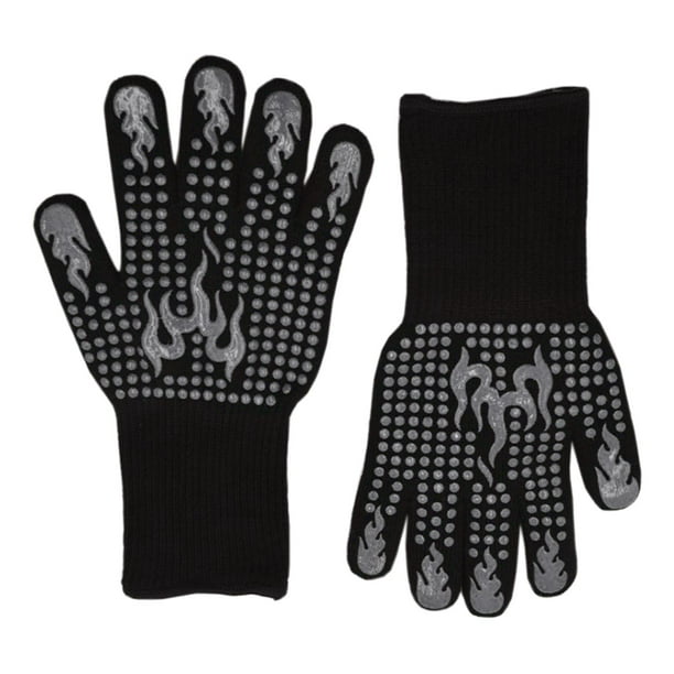 Hvalucen 2 guantes de silicona para horno, impermeables y antideslizantes,  resistentes a la temperatura hasta 500 °F 13 pulgadas, color gris