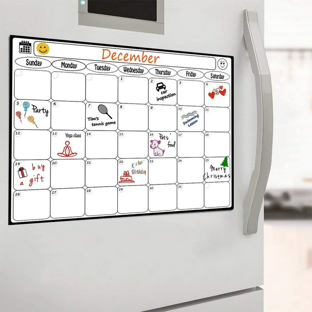 Calendario magnético de borrado en seco para nevera, calendario magnético  de pizarra blanca para decoración de pared de nevera, hogar, cocina, lista  de comestibles, almohadilla magnética Adepaton LRWJ302-2