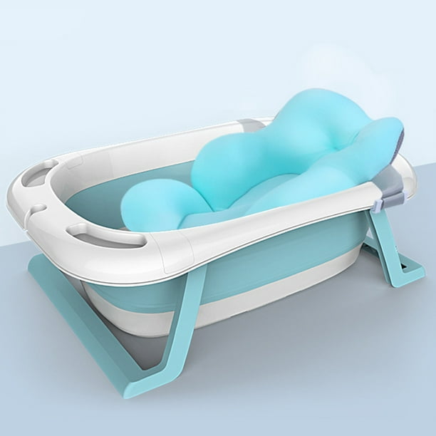Bañera plegable para bebé, bañera para niños, para recién nacidos, gruesa,  azul y marrón, 32.7 x 19.3 x 9.1 in (color: marrón, tamaño: A)