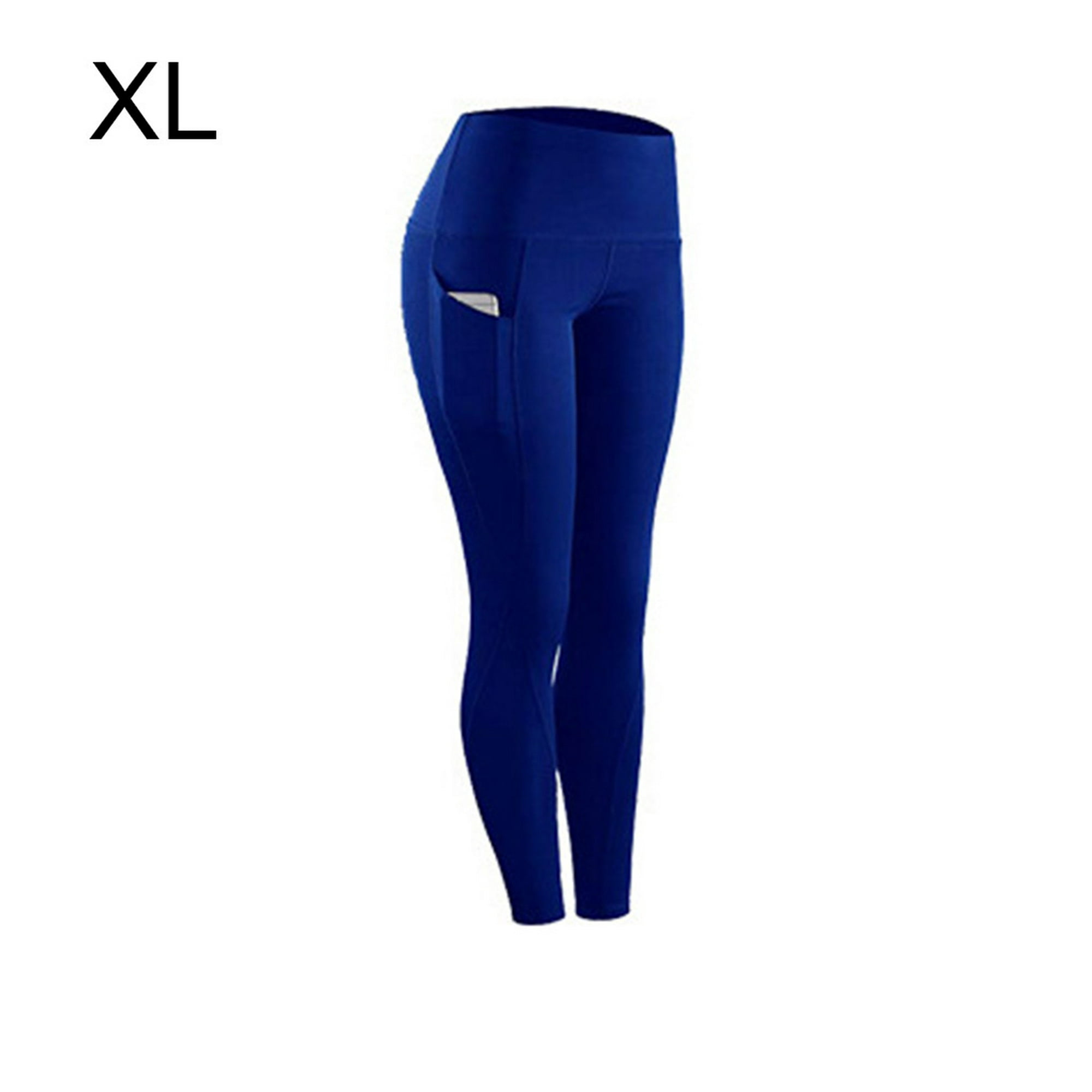 Legging - Pantalones de algodón de licra para yoga, tejido sólido,  elásticos, para mujer