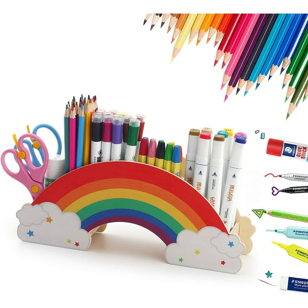 Organizador de manualidades con lápiz para lápices bonitos suministros  escolares de oficina organizador de marcadores de crayón de escritorio –  Yaxa Store