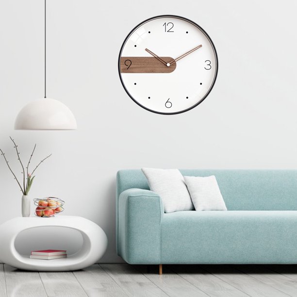 Relojes de pared, cocina silenciosa, relojes artísticos con pilas para  baño, Media tira Zulema Reloj de pared