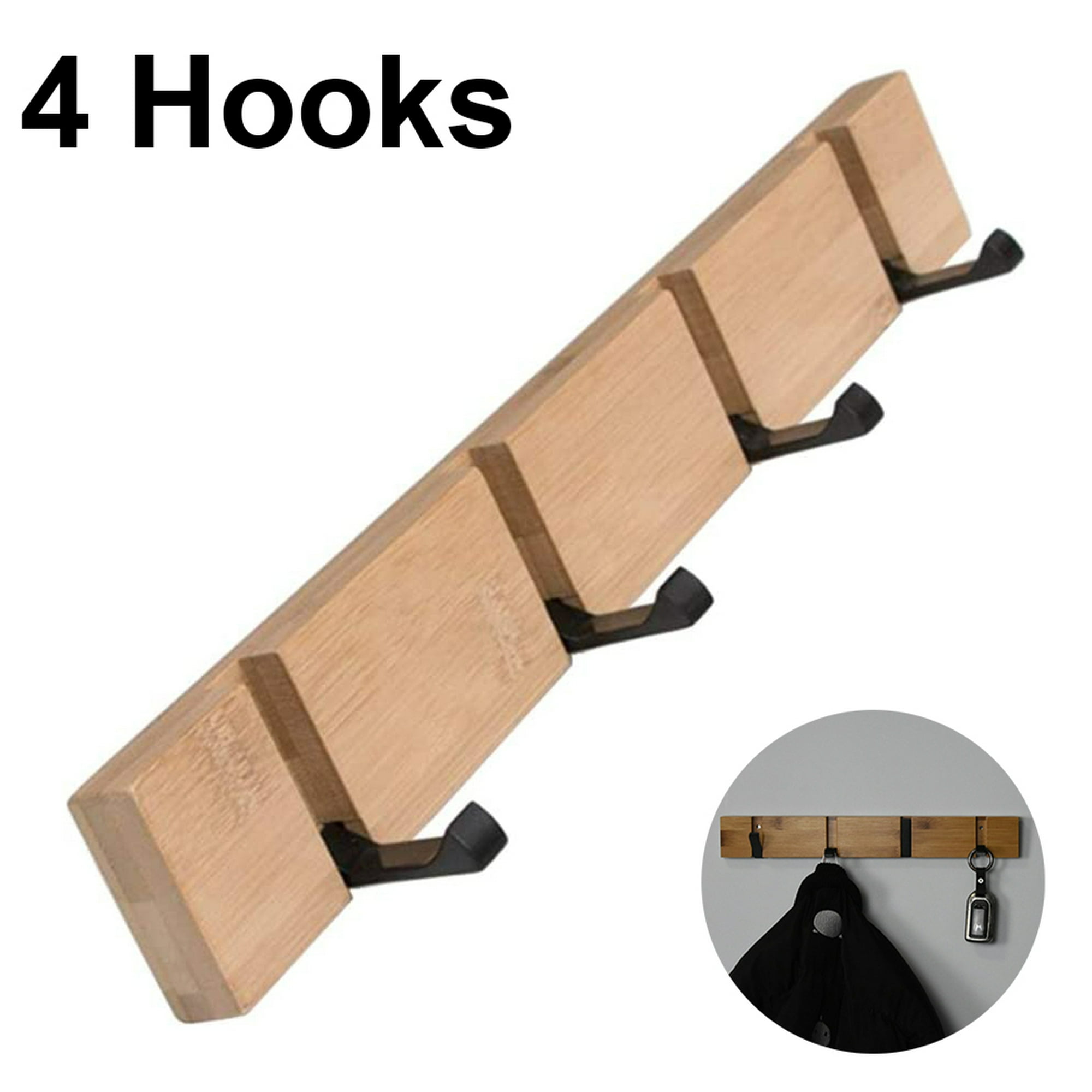 ANVODE Perchero Pared Plegable Madera, Colgador Pared Recibidor con 5  Ganchos para Chaquetas, Abrigos, Sombreros, Bufandas (42 cm) : :  Hogar y cocina