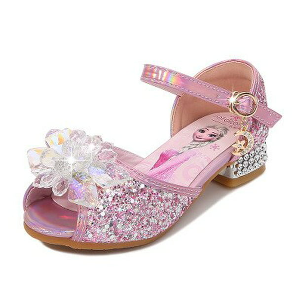 Zapatos de cristal de princesa de Disney para niñas, zapatos