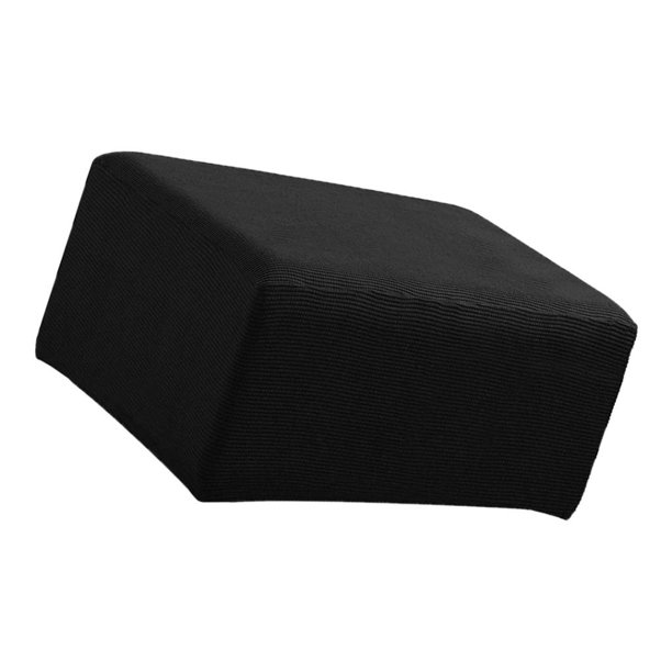 Taburete de Almacenamiento Cuadrado, Funda para Reposapiés Inferior  Elástica, Decoración de Muebles de Estar Negro Baoblaze otomana cubre funda