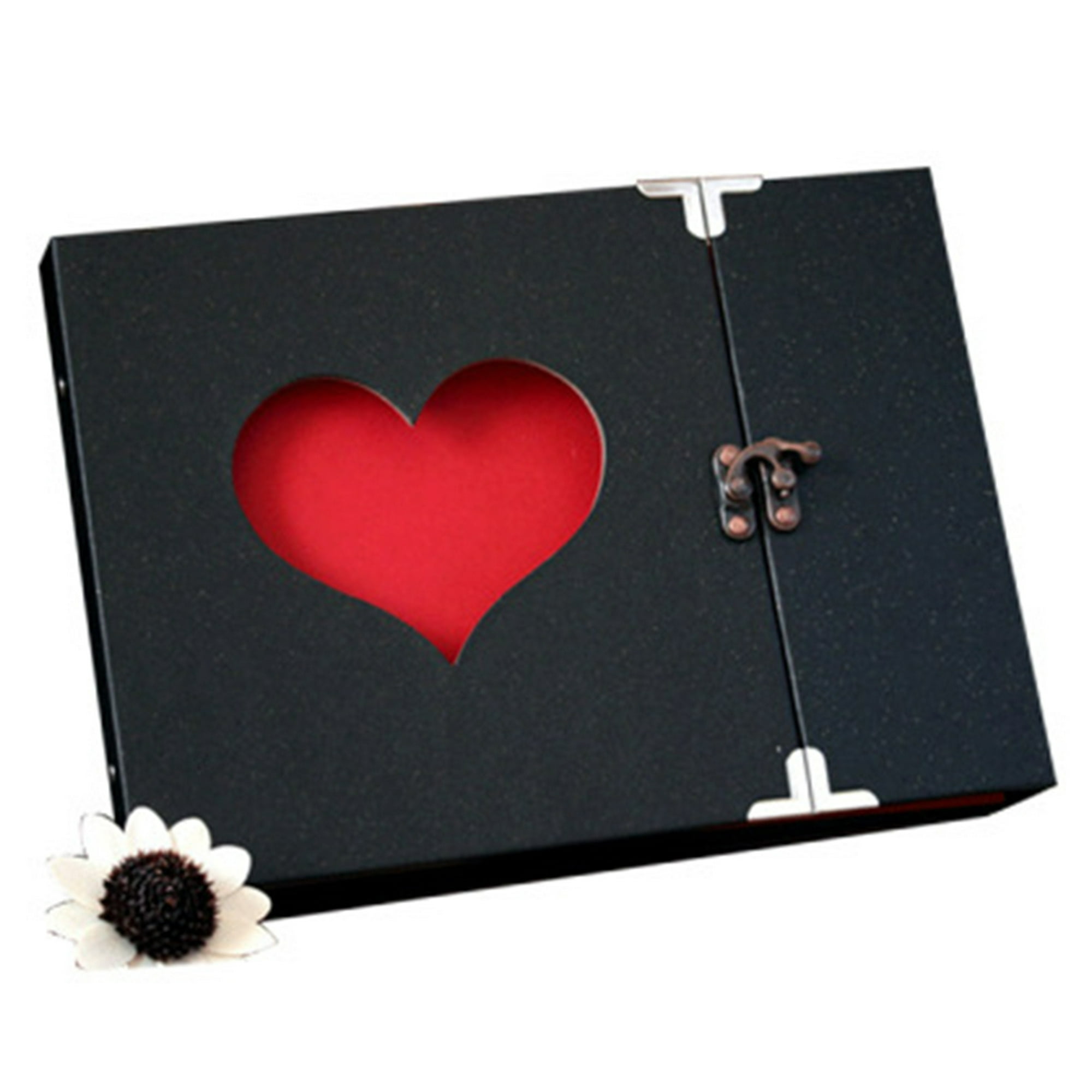 EVNEED Álbum de fotos para álbumes de recortes, páginas negras para boda,  libro de invitados, aniversario, día de San Valentín, regalos con 15