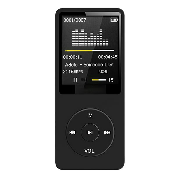 Reproductor de mp3 Mini reproductor de música MP3 portátil Reproductor de  MP3 con clip de metal con soporte de pantalla LCD Tarjeta TF Amplia  aplicación Negro Abanopi Reproductor de mp3