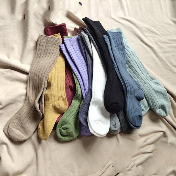 Calcetines largos de algodón hasta la rodilla para niño y niña