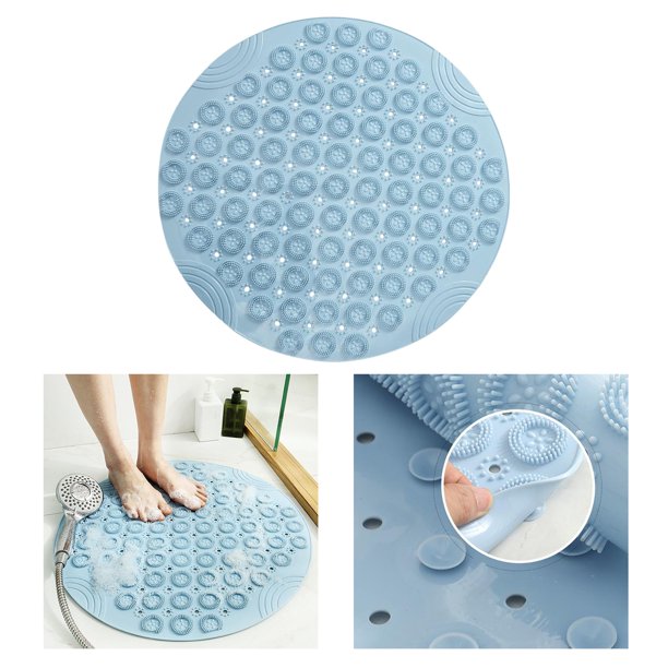 Alfombrilla Antideslizante De PVC para Ducha De Baño, Alfombrilla  Antideslizante Redonda De 55 Cm para Baño, Alfombrilla De Suelo con Ventosa  De