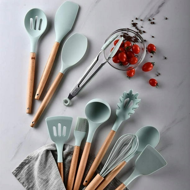 Juego de utensilios de cocina de silicona, 5 herramientas de cocina  antiadherentes resistentes al ca…Ver más Juego de utensilios de cocina de