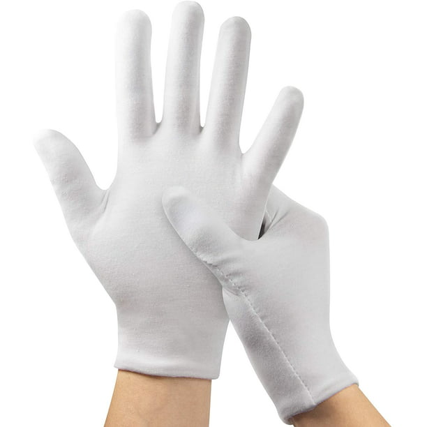 鍔 el último Azul pares de guantes hidratantes durante la noche, guantes de algodón para  eczema de manos secas, guantes de algodón blanco para hombres y mujeres,  talla única para la mayoría de guantes de tela
