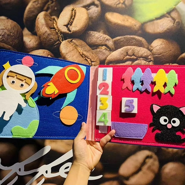 Libro de tela para bebé con animales en 3D, libro de tela para bebé suave  para de 6 meses Azul perfke libros de aprendizaje para niños pequeños