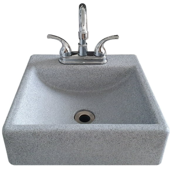lavabo cuadrado 34 granito gris bimando versaplas lc34b12b
