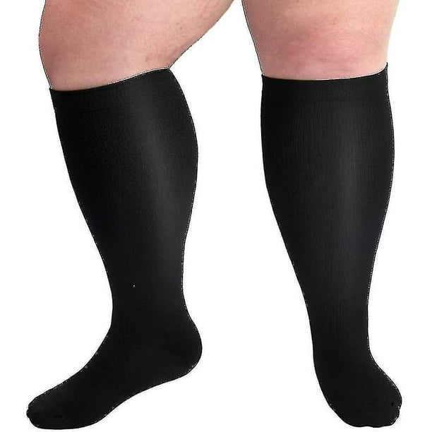 Calcetines de compresión para hombre, pantorrillas anchas,  calcetines gruesos para diabéticos. Pie y pierna grandes con soporte de  tobillo y arco