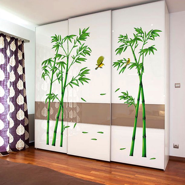 vinilos para puertas de armario 85x215cm(33.46 inches * 84.64 inches) Verde  bambú Arte Vinilo Impermeable Extraíble Murales de Papel Decorativos Para  el Hogar Baño Sala de estar Dormitorio Decoración : :  Herramientas