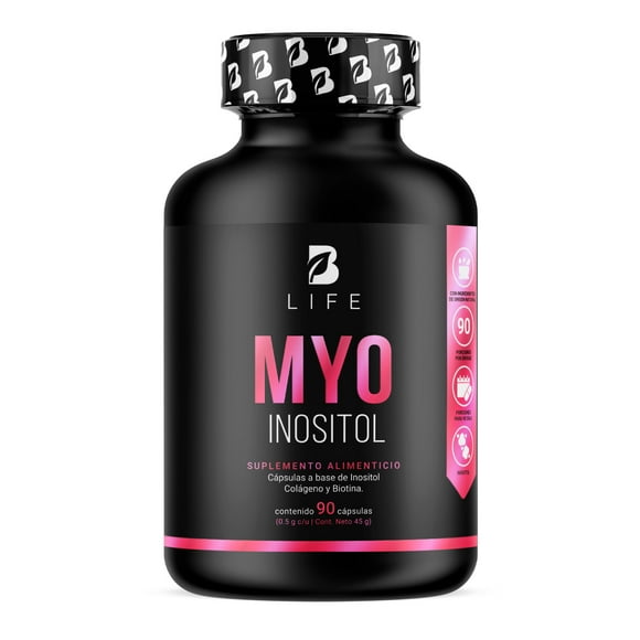 inositol de 90 cápsulas de 500 mg ingredientes naturales myo inositol b life