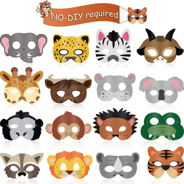 Conjunto Máscaras Animales Surtidos Juguetes Bricolaje Disfrazar