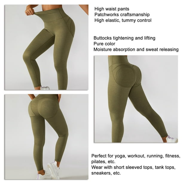  Qopobobo Leggings de cintura alta para mujer, pantalones de  yoga anticelulitis, pantalones de yoga, mallas de gimnasio, A02-verde, M :  Ropa, Zapatos y Joyería