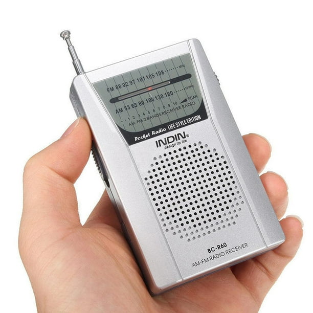 Miniradio de bolsillo con antena integrada, receptor de Radio AM FM  portátil, funciona con batería, altavoz