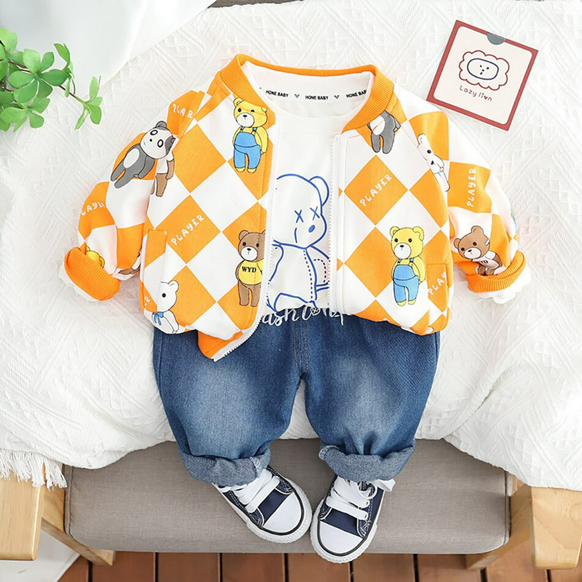 Conjuntos de ropa para niños, moda para niños, pato Donald, camiseta para  bebé, chaleco, abrigo y pa Gao Jinjia LED
