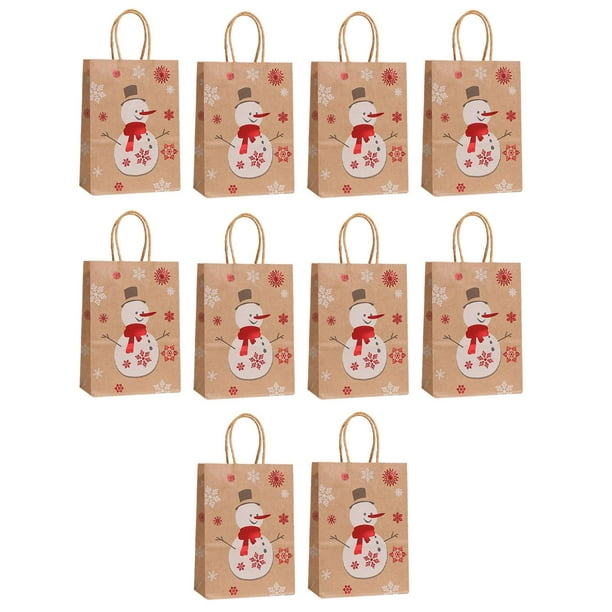 10 Uds. Bolsas de regalo de papel Kraft de Navidad bolsas para envolver regalos  bolsas de sacos pequeños reutilizables bolsas de muñeco de nieve mayimx Bolsas  Pequeñas